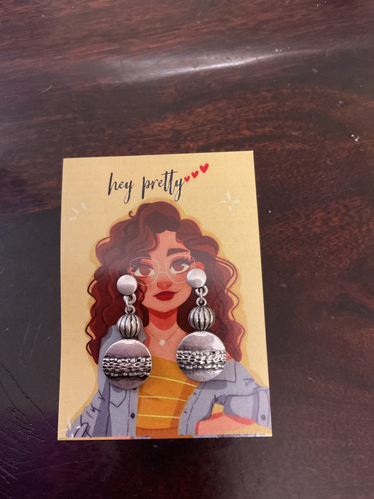 Ethnic Silver Colored Earrings