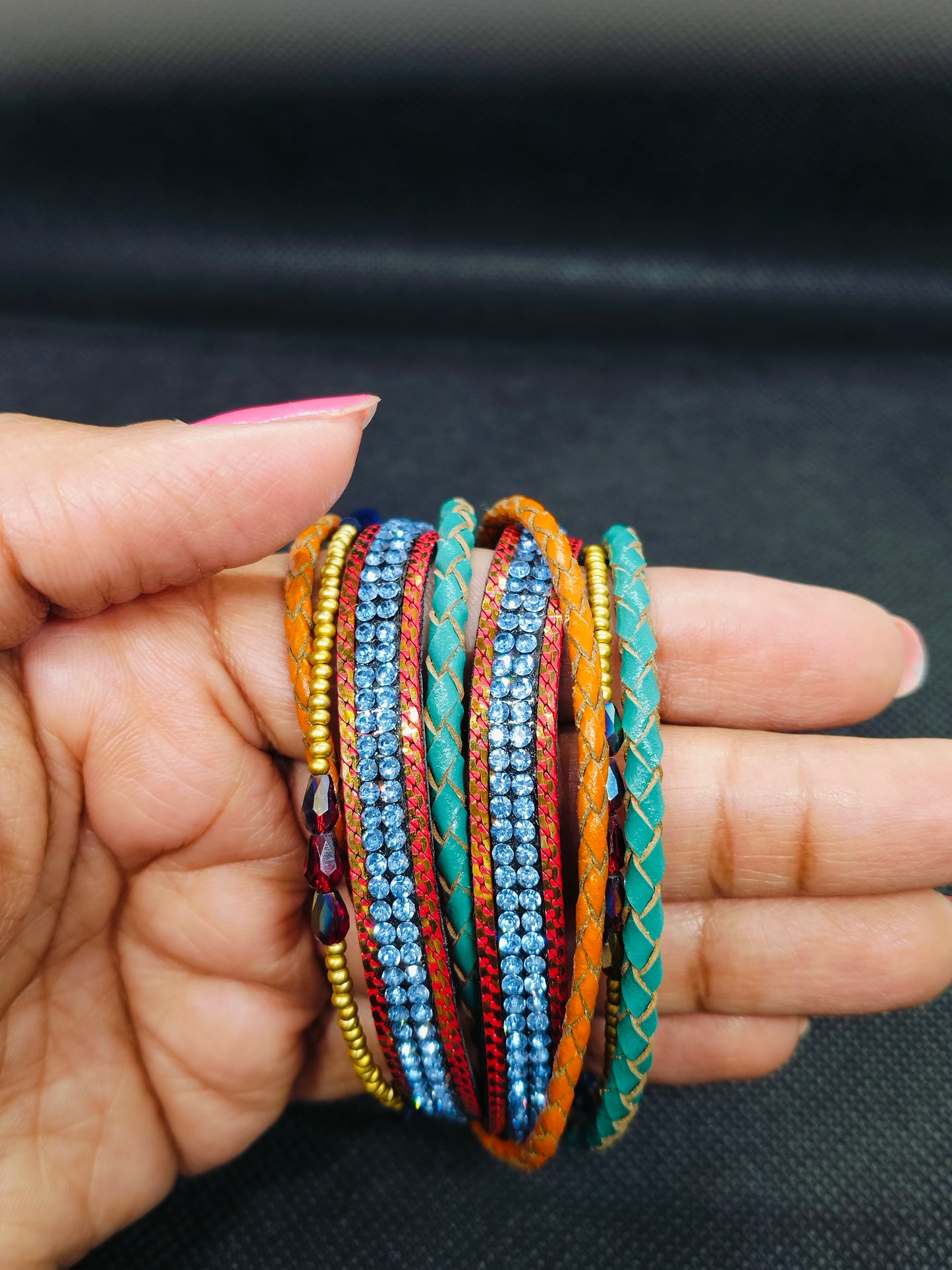 Emily Multi Colour Leather bracelet