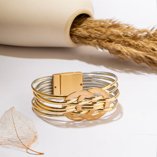 Two circle gold bracelet
