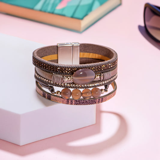 Grey Leather Bracelet