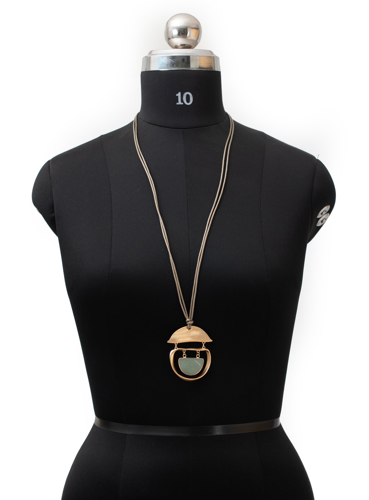 Om Green Stone Necklace