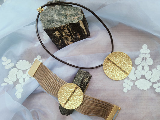 Golden moon necklace
