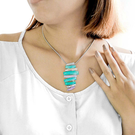 Make Waves Turquoise Silver Necklace
